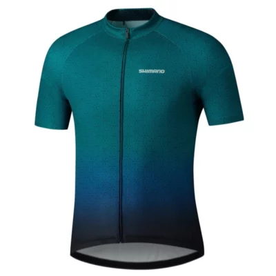 SHIMANO Koszulka rowerowa Team zielono/granatowa M