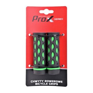Chwyty rowerowe ProX GP-48A zielono-czarne 95 mm krótkie (GripShift)