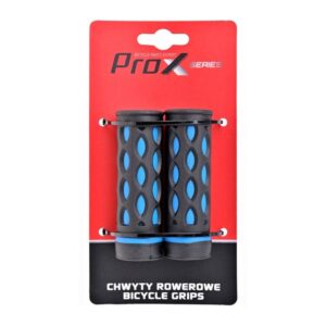 Chwyty rowerowe ProX GP-48A niebiesko-czarne 95 mm krótkie (GripShift)