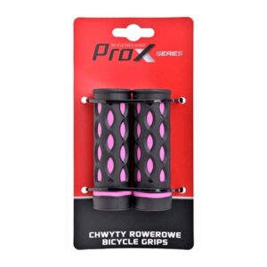 Chwyty rowerowe ProX GP-48A różowo-czarne 95 mm krótkie (GripShift)