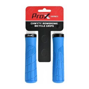 Chwyty rowerowe ProX GP-34 Lock-On niebieskie 130 mm skręcane