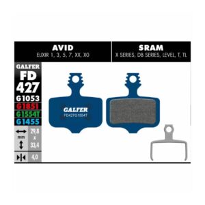 Klocki hamulcowe Galfer Road FD427G1455 niebieskie Avid Elixir / SRAM XX X0 Level