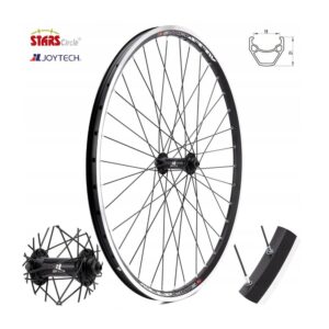 Koło rowerowe 26" przód V-Brake (obręcz Stars Circle J19SZ czarna, piasta JY-753 na nakrętki)