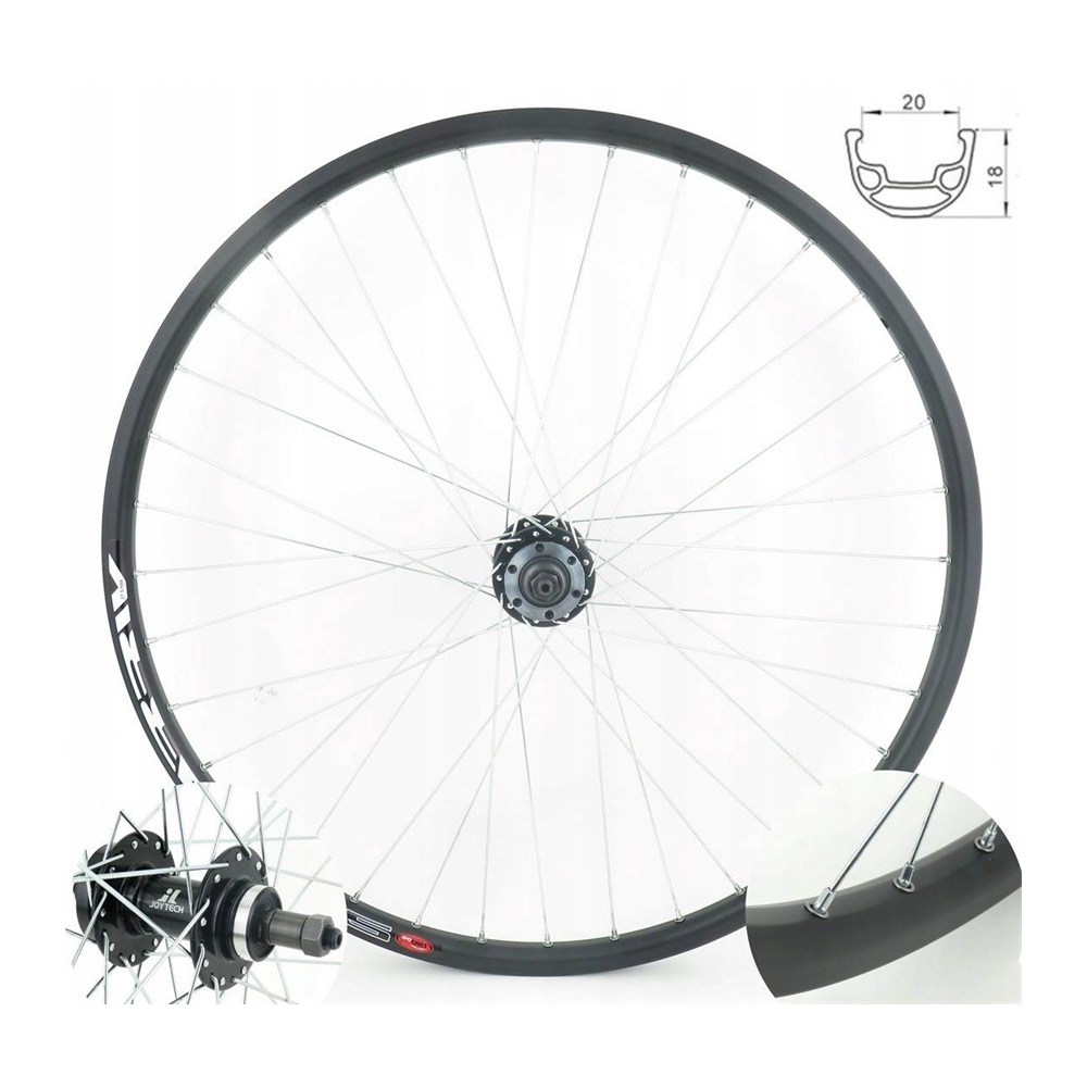 kolo-275-tyl-wolnobieg-tarcza-qr-ktm65r-bk Koło rowerowe 27,5" tył pod wolnobieg i tarczę QR (obręcz J20S czarna, piasta KTM65R 6-śrub)