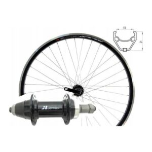 Koło rowerowe 27,5" tył pod wolnobieg V-Brake (obręcz Stars Circle J19SZ czarna, piasta JY-754 na nakrętki)