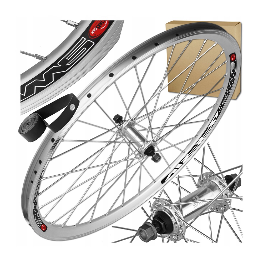 kolo-28-przod-vb-j19dg-jy753-sl Koło rowerowe 28" przód V-Brake (obręcz aluminiowa stożkowa J19DG srebrna, piasta JY-753 na nakrętki)