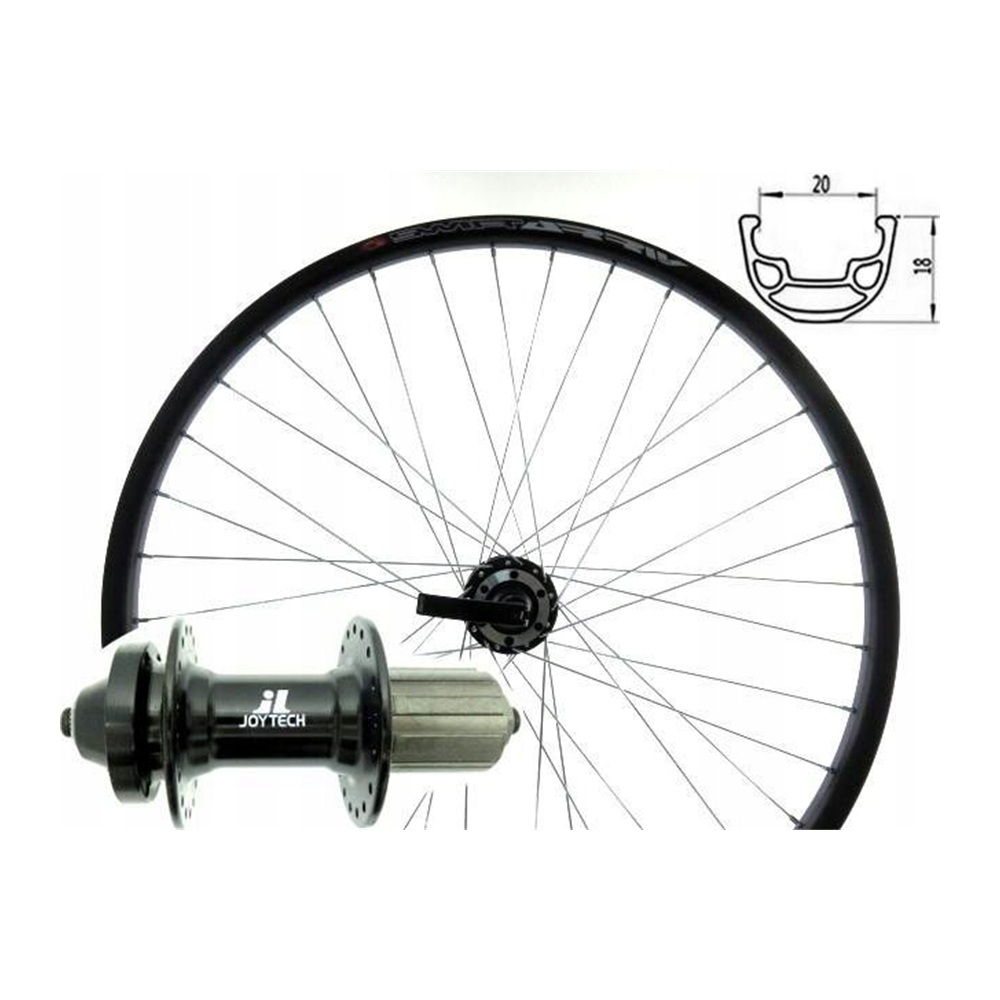 kolo-29-tyl-kaseta-tarcza-qr-stars-jyd762-bk Koło rowerowe 29" tył pod kasetę i tarczę QR (obręcz Stars Circle J20S czarna, piasta Joytech JYD762 8-11s)
