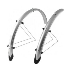 Błotniki pełne Orion 20" 53mm Nylon z chlapaczem i drutami srebrne (komplet) - Orion